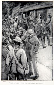 The little town was crowded with men, an illustration from 